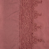 Bella Notte Linens LINEN FLAT SHEET WITH COTTON LACE TRIM