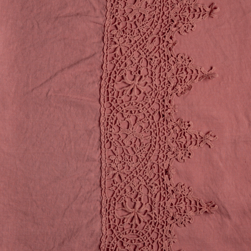 Bella Notte Linens LINEN PILLOWCASE WITH COTTON LACE TRIM