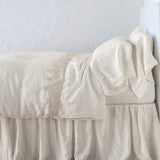 Bella Notte Linens LINEN FLAT SHEET WITH COTTON LACE TRIM Parchment