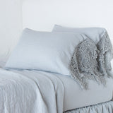 Bella Notte Linens LINEN PILLOWCASE WITH COTTON LACE TRIM Mineral