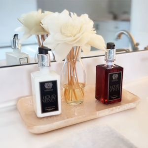 Creative Co-op RESIN TRAY Marbled Pink 12 x 7