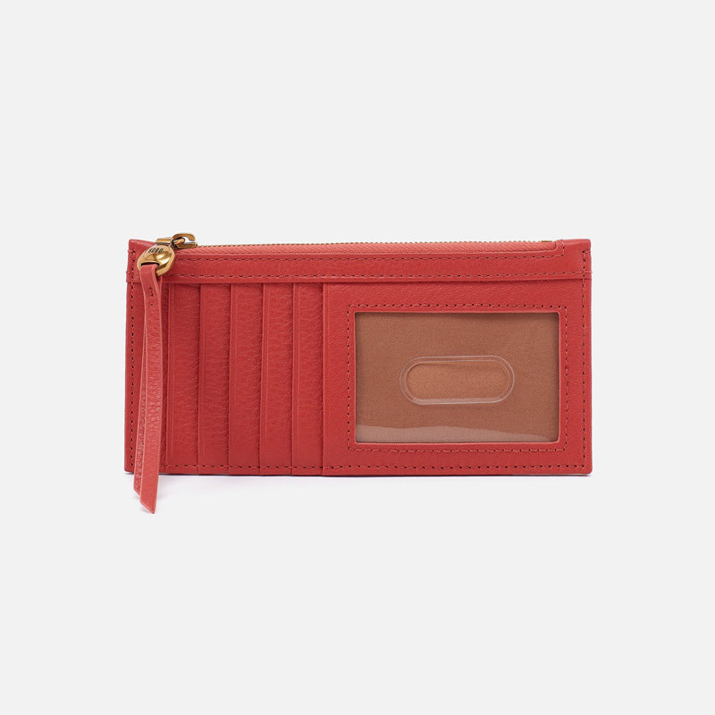 Hobo CARTE CARD CASE - SPRING 24 Red Clay Pebbled Leather