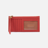 Hobo CARTE CARD CASE - SPRING 24 Red Clay Pebbled Leather