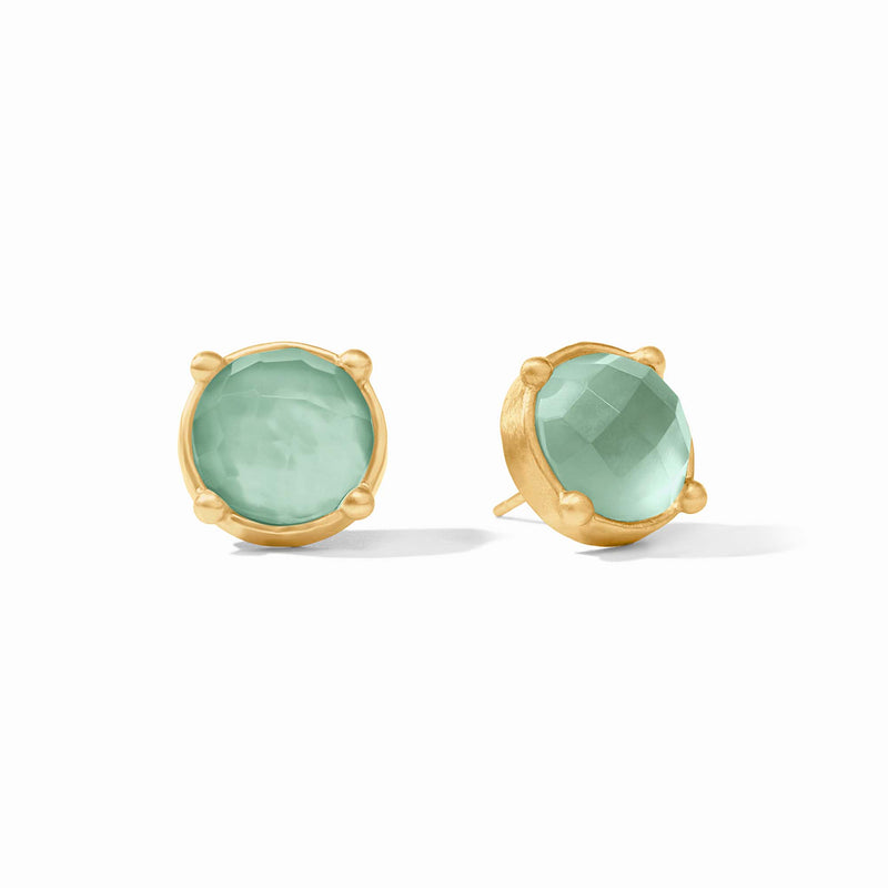 Julie Vos HONEY STUD EARRINGS Iridescent Aquamarine Blue