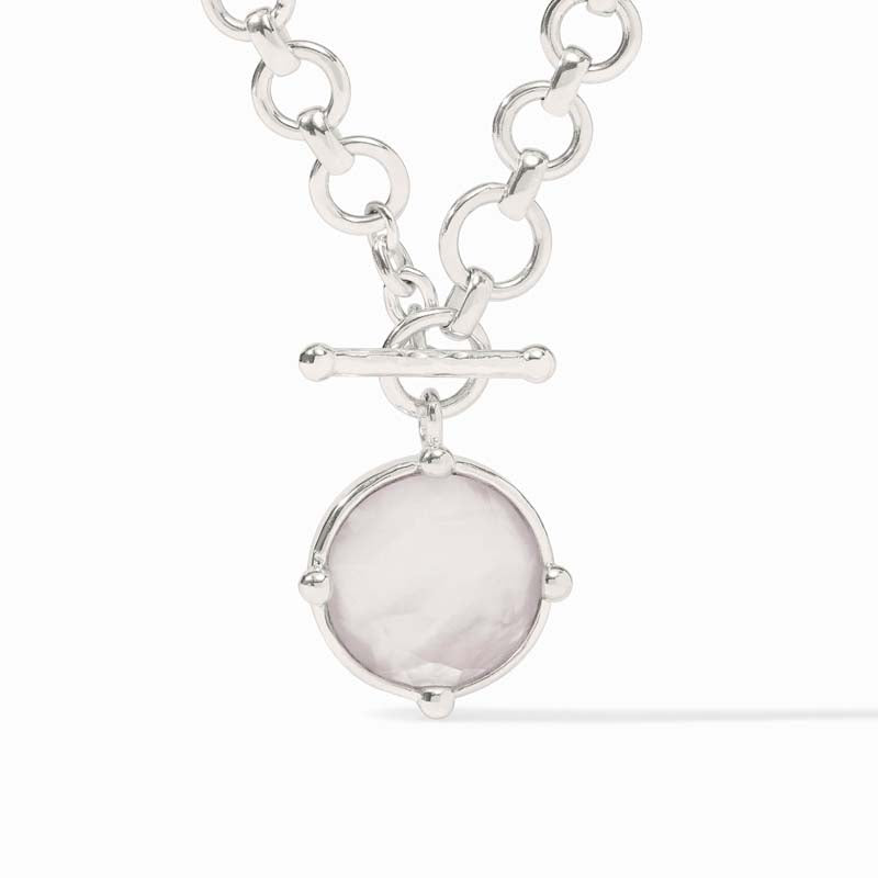 Julie Vos SILVER HONEYBEE DEMI NECKLACE Iridescent Clear Crystal