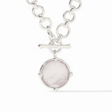 Julie Vos SILVER HONEYBEE DEMI NECKLACE Iridescent Clear Crystal