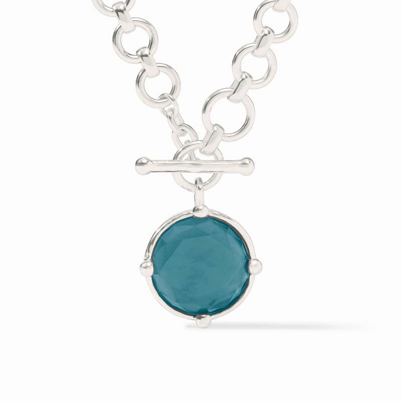 Julie Vos SILVER HONEYBEE DEMI NECKLACE Iridescent Montana Blue