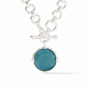 Julie Vos SILVER HONEYBEE DEMI NECKLACE Iridescent Montana Blue