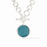 Julie Vos SILVER HONEYBEE DEMI NECKLACE Iridescent Montana Blue