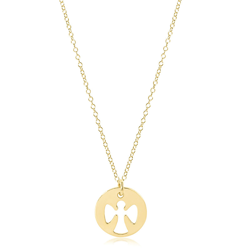 eNewton Design CHARM NECKLACE Gold 16 Guardian Angel Large