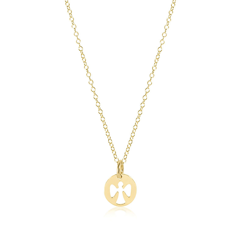 eNewton Design CHARM NECKLACE Gold 16 Guardian Angel Small