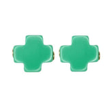 eNewton Design SIGNATURE CROSS STUD Emerald