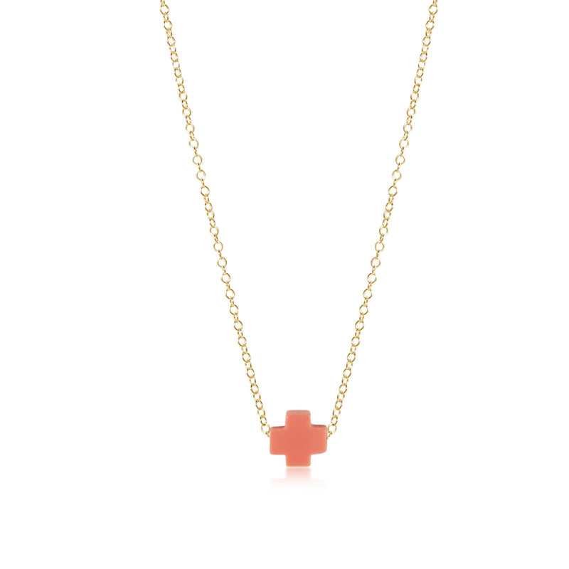 eNewton Design SIGNATURE CROSS NECKLACE Coral 16