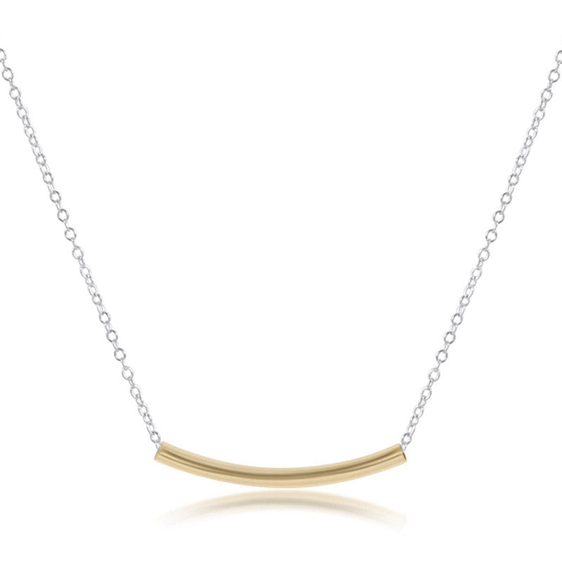 eNewton Design BLISS BAR NECKLACE Mixed Metal 16 Smooth Small