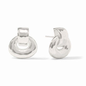 Julie Vos SILVER AVALON DEMI DOORKNOCKER EARRINGS Silver