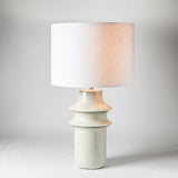 Jamie Young Company CYMBALS TABLE LAMP Blue Drum White Linen