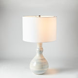 Jamie Young Company DROPLET TABLE LAMP Blue Drum Cream Linen
