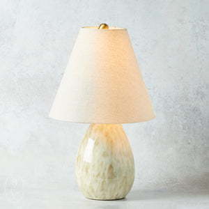 Jamie Young Company RAINDROP TABLE LAMP White Tapered Linen Drum