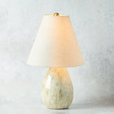 Jamie Young Company RAINDROP TABLE LAMP White Tapered Linen Drum