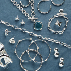 Julie Vos SILVER CRESCENT HOOP EARRINGS