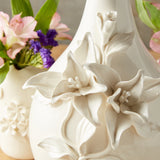 K and K Interiors CERAMIC HANDCRAFTED LILY BOTTLE NECK VASE