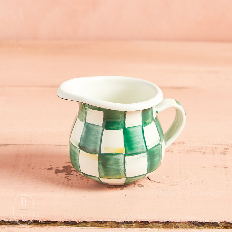 MacKenzie-Childs LITTLE CREAMER Emerald Check