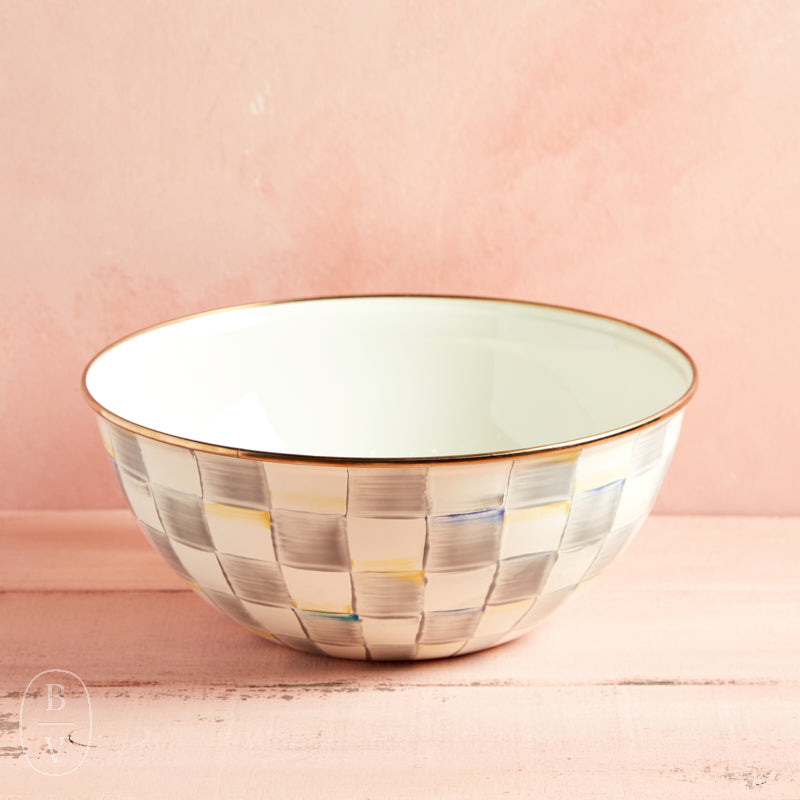 MacKenzie-Childs ENAMEL EVERYDAY BOWL Sterling Check Large