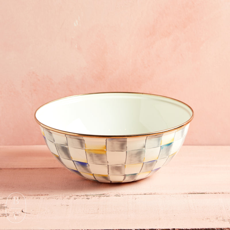 MacKenzie-Childs ENAMEL EVERYDAY BOWL Sterling Check Medium