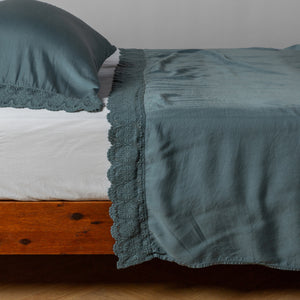 Bella Notte Linens MADERA LUXE FLAT SHEET WITH DONELLA LACE