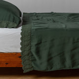 Bella Notte Linens MADERA LUXE FLAT SHEET WITH DONELLA LACE Juniper