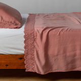 Bella Notte Linens MADERA LUXE FLAT SHEET WITH DONELLA LACE