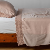 Bella Notte Linens MADERA LUXE FLAT SHEET WITH DONELLA LACE