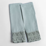 Bella Notte Linens MADERA LUXE PILLOWCASE WITH DONELLA LACE Eucalyptus