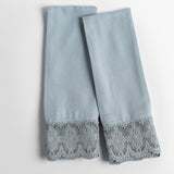 Bella Notte Linens MADERA LUXE PILLOWCASE WITH DONELLA LACE Mineral