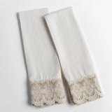 Bella Notte Linens MADERA LUXE PILLOWCASE WITH DONELLA LACE Parchment