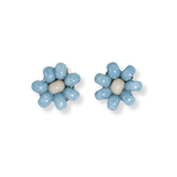 Ink and Alloy TINA TWO COLOR BEADED POST EARRING Light Blue