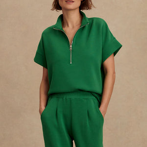 Varley RITCHIE SHORT SLEEVE SWEAT Verdant Green