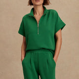 Varley RITCHIE SHORT SLEEVE SWEAT Verdant Green