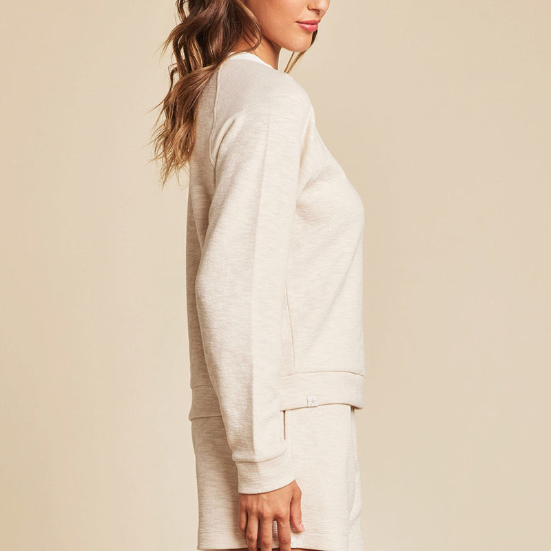 Barefoot Dreams MALIBU COLLECTION SLUB DOUBLE KNIT PULLOVER