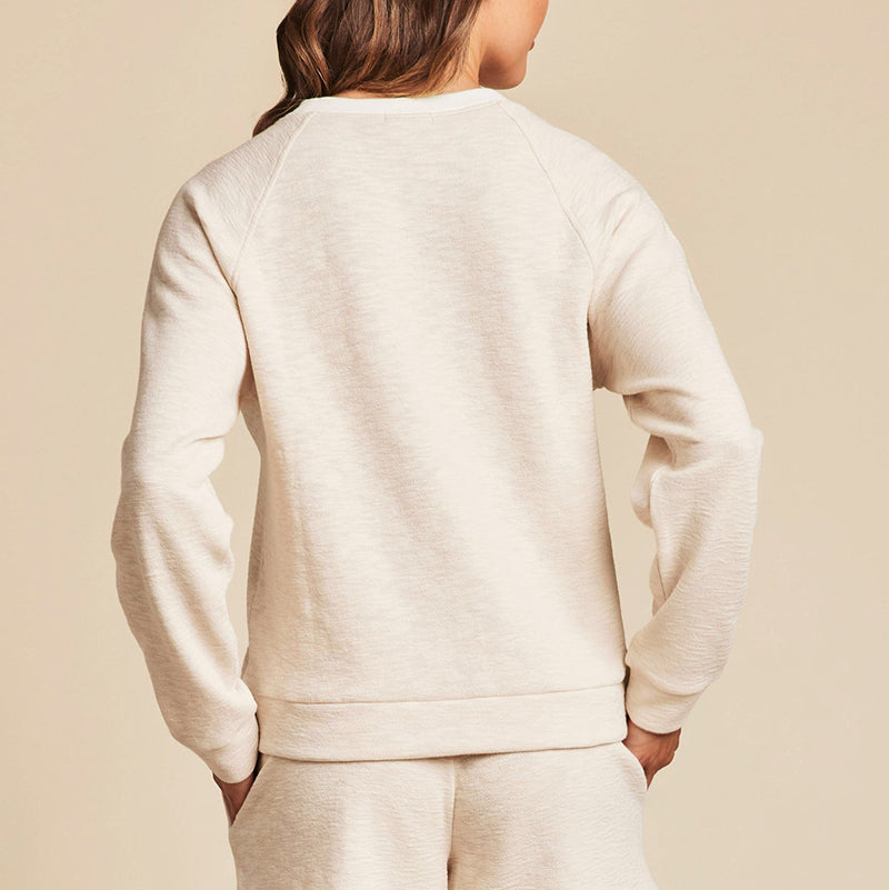 Barefoot Dreams MALIBU COLLECTION SLUB DOUBLE KNIT PULLOVER