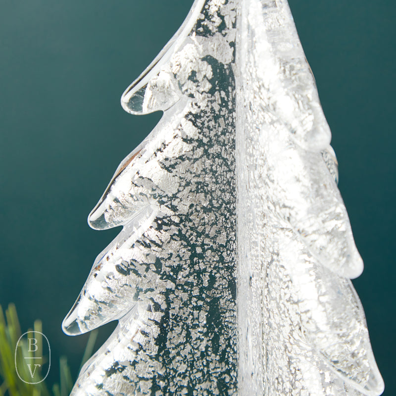 Simon Pearce SILVER LEAF GLASS EVERGREEN TREE
