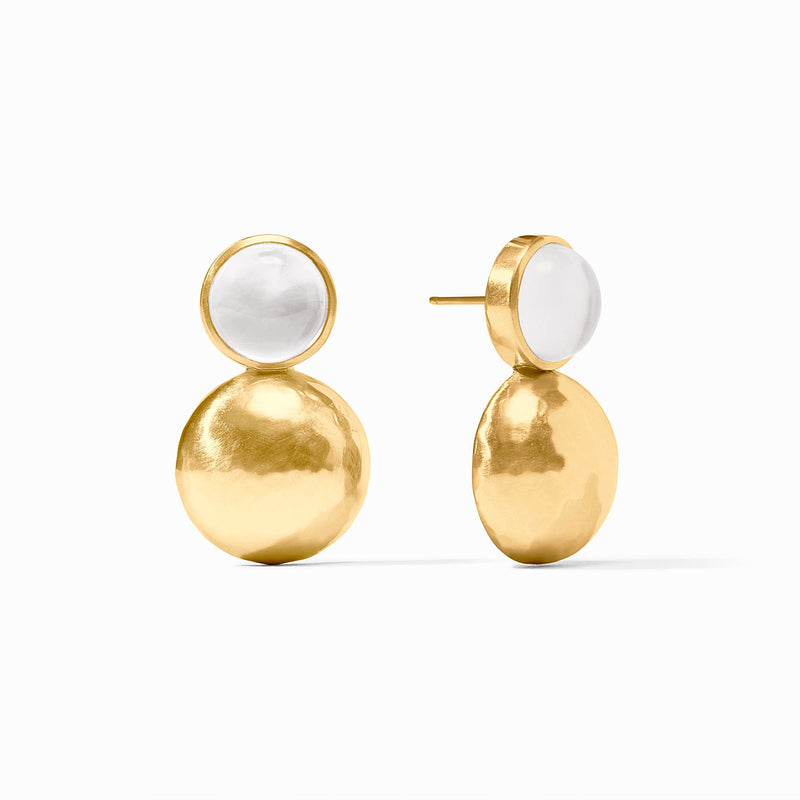 Julie Vos SOLARA MIDI EARRINGS Iridescent Clear Crystal OS