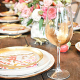 Elm Design HAND PAINTED GOLD LEAF STEMMED WHITE WINE GLASS