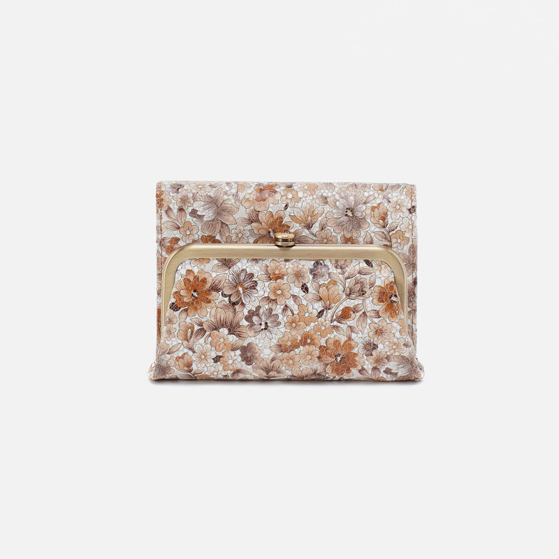 Hobo ROBIN COMPACT WALLET FALL 24 Sepia Bloom Printed Leather
