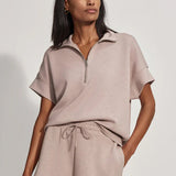 Varley RITCHIE SHORT SLEEVE SWEAT Taupe Marl