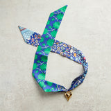 Virtue PUFF HEART ON SCARF NECKLACE Blue Ivy