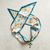Virtue ESTHER CROSS SCARF NECKLACE Teal Trim Garden
