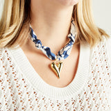Virtue PUFF HEART ON SCARF NECKLACE