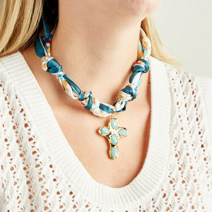 Virtue ESTHER CROSS SCARF NECKLACE