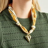 Virtue PUFF HEART ON SCARF NECKLACE